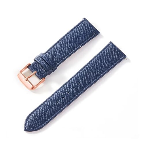 NMASDUYPU Bedrucktes Lederarmband Rindsleder Uhrenarmband Handarbeit Blau Gelb Braun Braun Herren Damen Uhrenarmband(Royal blue rose,22mm) von NMASDUYPU