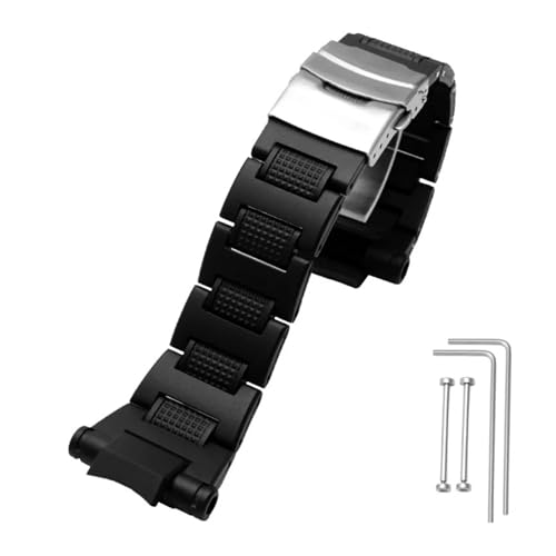 NMASDUYPU Kunststoffarmband for GA-1000 1100 GW-4000 GW-A1100 A1000 Uhrenarmband Schwarz Herren Sport Armbanduhr Armband(Silver buckle) von NMASDUYPU