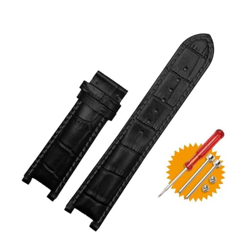 NMASDUYPU Lederarmband 20 * 11mm 22 * 13mm Kompatibel mit GC Guess Car-tier PASHA W3108/HPI004 Uhrenarmband Butterfly-Schnallenarmband(Black BK-no buckle,16mm-6.5mm) von NMASDUYPU