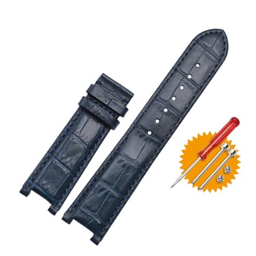 NMASDUYPU Lederarmband 20 * 11mm 22 * 13mm Kompatibel mit GC Guess Car-tier PASHA W3108/HPI004 Uhrenarmband Butterfly-Schnallenarmband(Blue BU-no buckle,22mm-13mm) von NMASDUYPU
