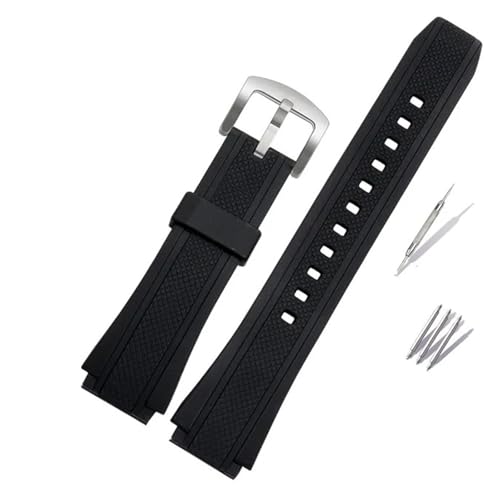 NMASDUYPU Schwarzes Sportuhrenarmband aus Silikonkautschuk for Edifice EF-552 Uhrenarmbänder EF-552D-1A Herrenarmband Edelstahlschnalle 25 * 20 mm(1) von NMASDUYPU