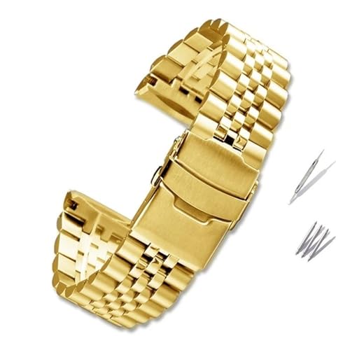 NMASDUYPU Solides Edelstahl-Uhrenarmband for SRPA21 SRP777 SRPC25 SRP773 SRP775 SRP779 Armband 22 Armband(Gold) von NMASDUYPU