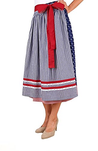 Marken Dirndl Rock MIT SCHÜRZE Marine-ROT-Weiss Oktoberfest Gr. GR. 46, GR. 48, GR. 50, GR. 52 0915547248 (52 (Kurzgr. 26)) von NMNM