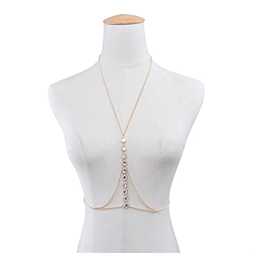 Körperketten für Damen, modische Körperkette, Strass-Brustkette, Strandgeschirrkette, Party-Schmuck für Frauen und Mädchen, Goldketten Körperketten für Damen, modische Körperkette, Strass-Brustkette, Strandgeschirrkette, Party-Schmuck für Frauen und Mädchen, Goldketten von NMNMNM