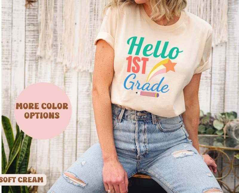 1. Klasse Lehrer Shirt Erstklassige Tag Erster Zurück in Der Schule T-Shirts Erste Tshirt Wertschätzung Team von NMSCharms