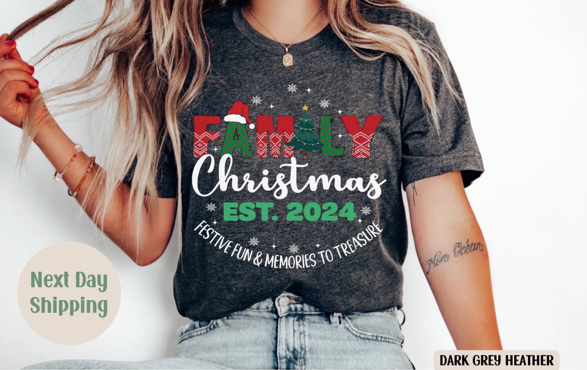 Familie Weihnachten 2024 Festliche Familiengruppe Shirts, Weihnachtsfamilie Shirt, Weihnachtsgruppe Weihnachtspyjamas Weihnachtsgeschenke von NMSCharms