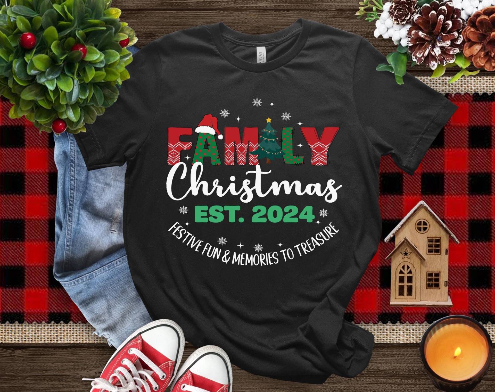 Familie Weihnachten 2024 Festliche Familiengruppe Shirts, Weihnachtsfamilie Shirt, Weihnachtsgruppe Weihnachtspyjamas Weihnachtsgeschenke von NMSCharms