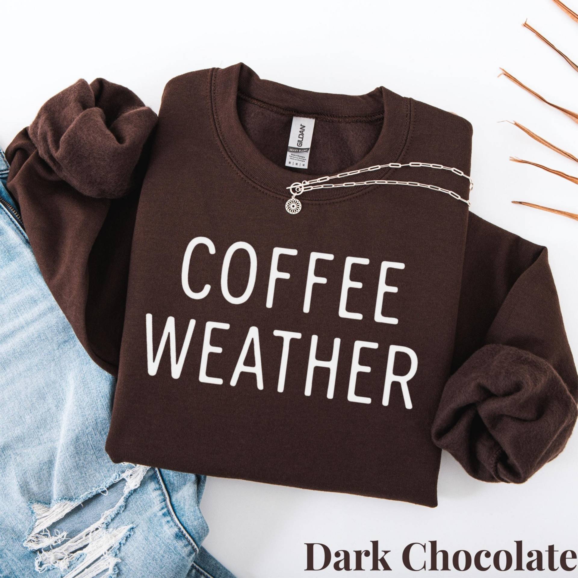 Kaffee Wetter Sweatshirt, Liebhaber Rundhalsausschnitt, Süßes Shirt, Gemütlicher Winter Pullover, Koffein-Liebhaber Geschenk, Latte Pullover von NMSCharms