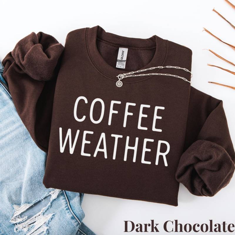 Kaffee Wetter Sweatshirt, Liebhaber Rundhalsausschnitt, Süßes Shirt, Gemütlicher Winter Pullover, Koffein-Liebhaber Geschenk, Latte Pullover von NMSCharms