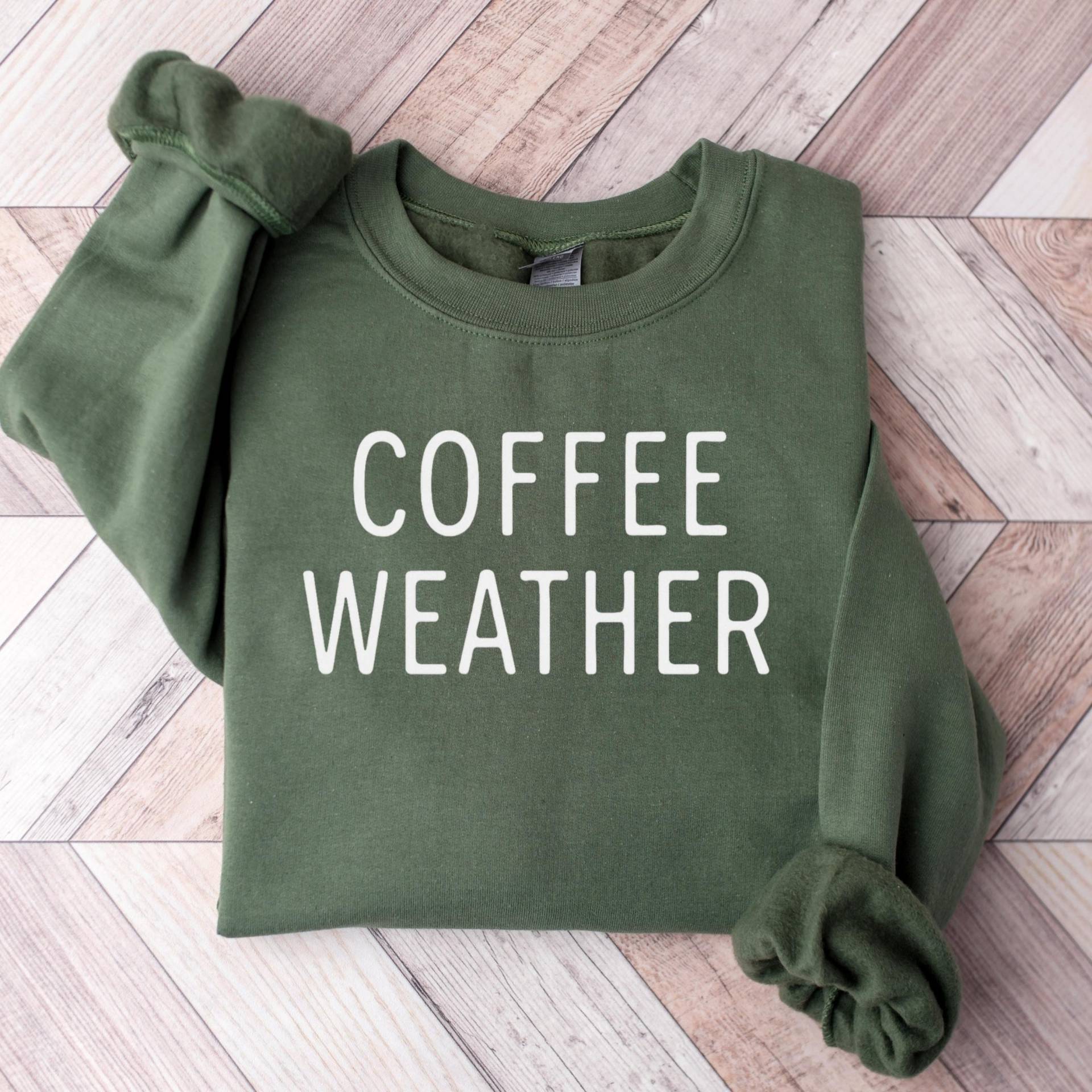 Kaffee Wetter Sweatshirt, Liebhaber Rundhalsausschnitt, Süßes Shirt, Gemütlicher Winter Pullover, Koffein-Liebhaber Geschenk, Latte Pullover von NMSCharms