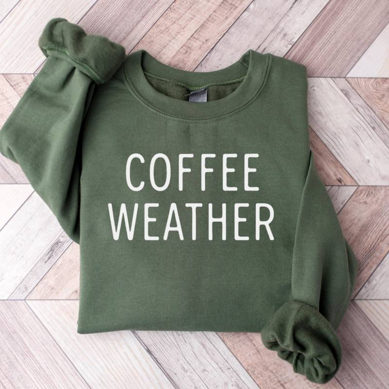 Kaffee Wetter Sweatshirt, Liebhaber Rundhalsausschnitt, Süßes Shirt, Gemütlicher Winter Pullover, Koffein-Liebhaber Geschenk, Latte Pullover von NMSCharms