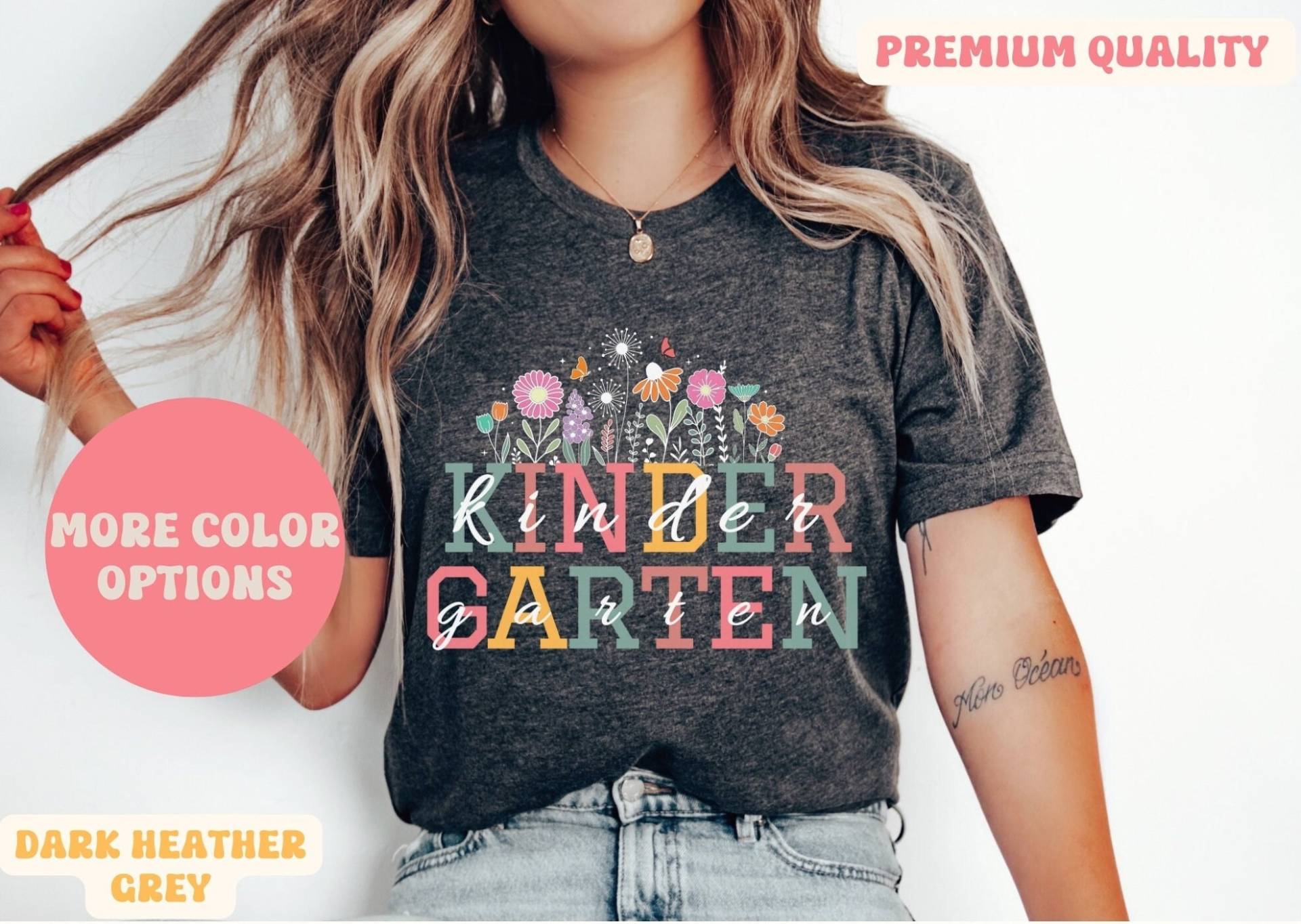Kindergarten Lehrerin Shirt 1. Tag Erster Zurück Zu Schule T-Shirts Tshirt Lehrer Geschenk Elementarlehrerin von NMSCharms