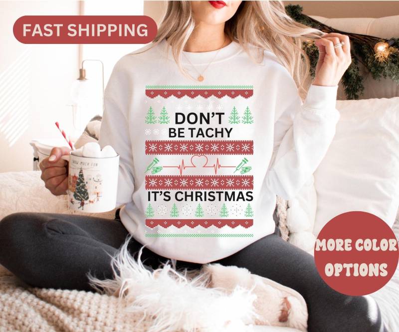 Krankenschwester Lustige Weihnachten Hässlich Sweatshirt Schule Pullover Notfall Shirt Picu Icu Urlaub Party von NMSCharms