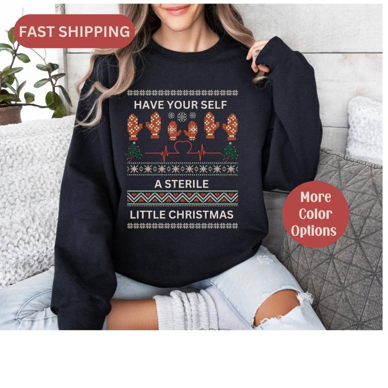 Krankenschwester Lustige Weihnachten Hässlich Sweatshirt Schule Pullover Notfall Shirt Picu Icu Urlaub Party von NMSCharms