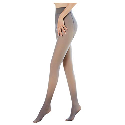 NMSLCNM Damen Strumpfhosen Plüschstrümpfe Perfekt Beine abnehmen Gefälschte durchscheinend Warm Fleece Pantyhose -wärmende Thermostrumpfhose für Damen, verdickte Leggings von NMSLCNM