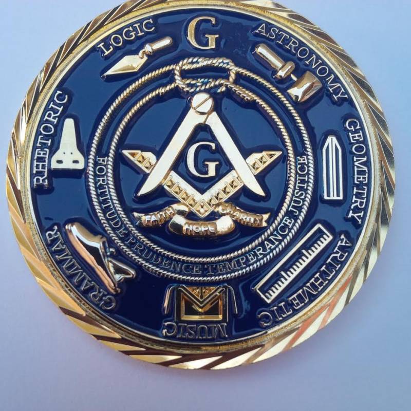 Freimaurer A Brotherhood Of Man Unter Die Vaterschaft Gottes Gedenk Maurermeister Goldene Münze von NMSMasonicOutfitters