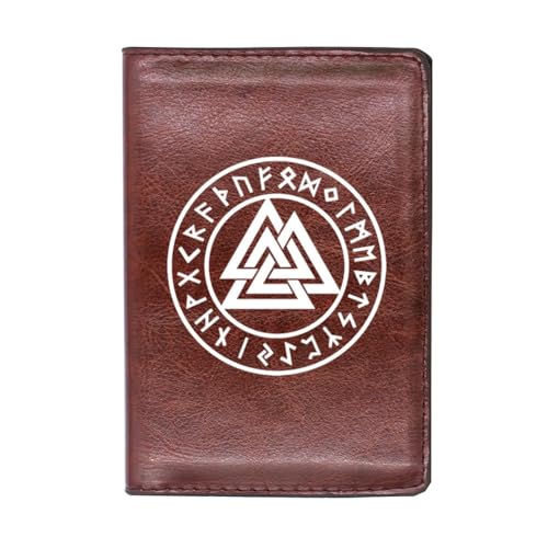 Einzigartige Mittelalterliche Retro-Leder-Geldbörsen Aus Echtem Leder, Luxus-Geldbörse For Herren, Weihnachtsgeburtstagsgeschenk, Nordisches Wikinger-Symbol-Amulett-Geldbörse ( Color : B-wallet 18 ) von NMVAWIPT