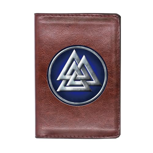 Einzigartige Mittelalterliche Retro-Leder-Geldbörsen Aus Echtem Leder, Luxus-Geldbörse For Herren, Weihnachtsgeburtstagsgeschenk, Nordisches Wikinger-Symbol-Amulett-Geldbörse ( Color : B-wallet 8 ) von NMVAWIPT