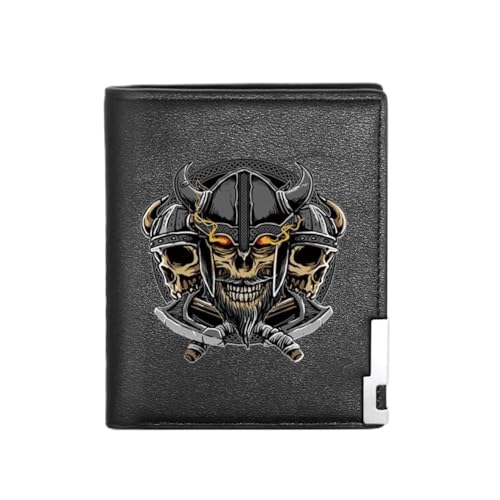 Einzigartige Mittelalterliche Retro-Leder-Geldbörsen Aus Echtem Leder, Luxus-Geldbörse For Herren, Weihnachtsgeburtstagsgeschenk, Nordisches Wikinger-Symbol-Amulett-Geldbörse ( Color : C-wallet 11 ) von NMVAWIPT