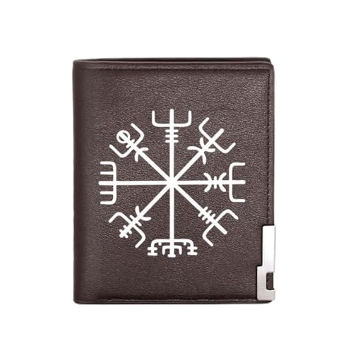 Einzigartige Mittelalterliche Retro-Leder-Geldbörsen Aus Echtem Leder, Luxus-Geldbörse For Herren, Weihnachtsgeburtstagsgeschenk, Nordisches Wikinger-Symbol-Amulett-Geldbörse ( Color : C-wallet 28 ) von NMVAWIPT