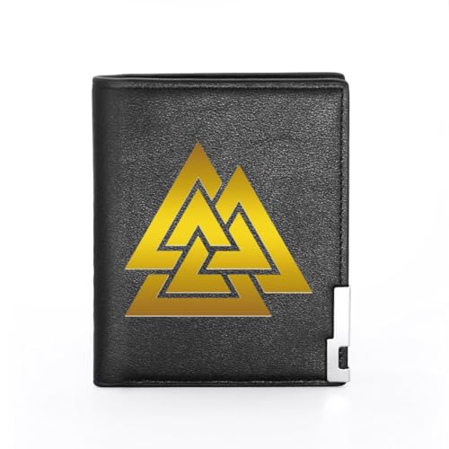 Einzigartige Mittelalterliche Retro-Leder-Geldbörsen Aus Echtem Leder, Luxus-Geldbörse For Herren, Weihnachtsgeburtstagsgeschenk, Nordisches Wikinger-Symbol-Amulett-Geldbörse ( Color : C-wallet 41 ) von NMVAWIPT