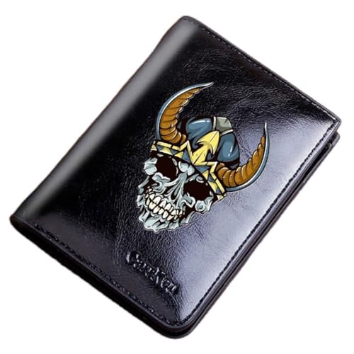 Einzigartige Mittelalterliche Retro-Leder-Geldbörsen Aus Echtem Leder, Luxus-Geldbörse For Herren, Weihnachtsgeburtstagsgeschenk, Nordisches Wikinger-Symbol-Amulett-Geldbörse ( Color : D-wallet 3 ) von NMVAWIPT