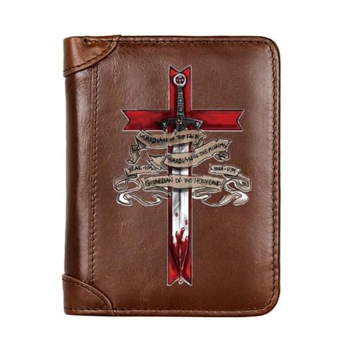 Einzigartige Mittelalterliche Retro-Leder-Geldbörsen Aus Echtem Leder, Luxus-Geldbörse For Herren, Weihnachtsgeburtstagsgeschenk, Nordisches Wikinger-Symbol-Amulett-Geldbörse ( Color : G-Wallet 17 ) von NMVAWIPT