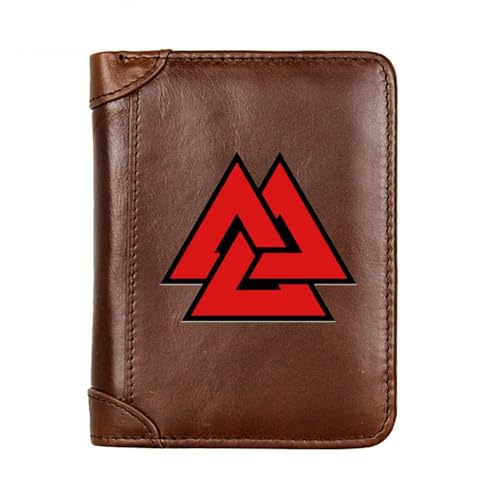 Einzigartige Mittelalterliche Retro-Leder-Geldbörsen Aus Echtem Leder, Luxus-Geldbörse For Herren, Weihnachtsgeburtstagsgeschenk, Nordisches Wikinger-Symbol-Amulett-Geldbörse ( Color : G-Wallet 20 ) von NMVAWIPT