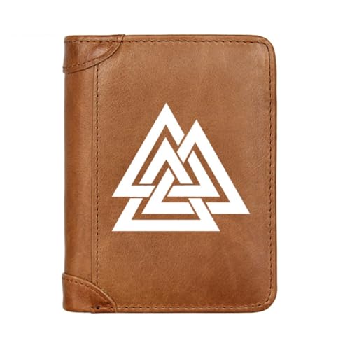 Einzigartige Mittelalterliche Retro-Leder-Geldbörsen Aus Echtem Leder, Luxus-Geldbörse For Herren, Weihnachtsgeburtstagsgeschenk, Nordisches Wikinger-Symbol-Amulett-Geldbörse ( Color : G-Wallet 39 ) von NMVAWIPT