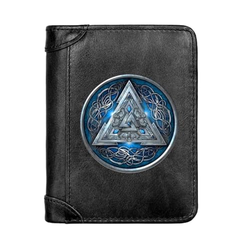 Einzigartige Mittelalterliche Retro-Leder-Geldbörsen Aus Echtem Leder, Luxus-Geldbörse For Herren, Weihnachtsgeburtstagsgeschenk, Nordisches Wikinger-Symbol-Amulett-Geldbörse ( Color : G-Wallet 4 ) von NMVAWIPT