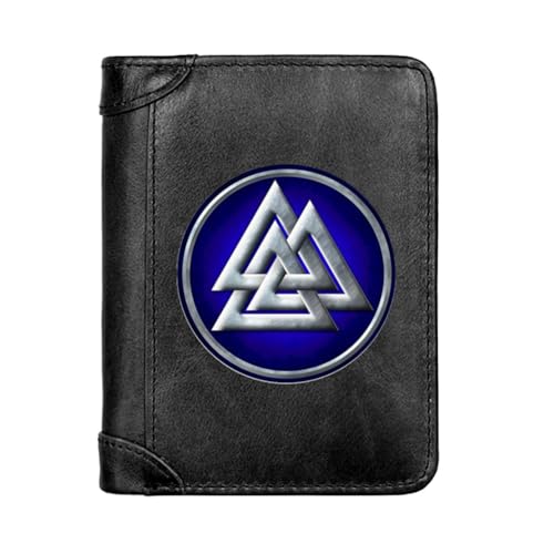 Einzigartige Mittelalterliche Retro-Leder-Geldbörsen Aus Echtem Leder, Luxus-Geldbörse For Herren, Weihnachtsgeburtstagsgeschenk, Nordisches Wikinger-Symbol-Amulett-Geldbörse ( Color : G-Wallet 40 ) von NMVAWIPT