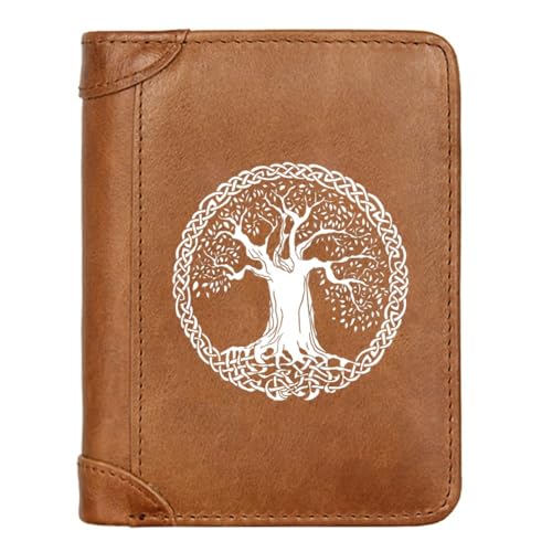 Einzigartige Mittelalterliche Retro-Leder-Geldbörsen Aus Echtem Leder, Luxus-Geldbörse For Herren, Weihnachtsgeburtstagsgeschenk, Nordisches Wikinger-Symbol-Amulett-Geldbörse ( Color : G-Wallet 51 ) von NMVAWIPT