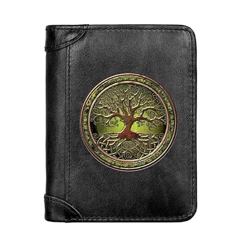 Einzigartige Mittelalterliche Retro-Leder-Geldbörsen Aus Echtem Leder, Luxus-Geldbörse For Herren, Weihnachtsgeburtstagsgeschenk, Nordisches Wikinger-Symbol-Amulett-Geldbörse ( Color : G-Wallet 52 ) von NMVAWIPT