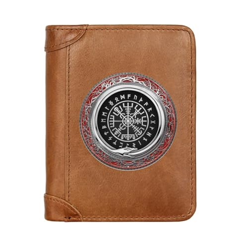 Einzigartige Mittelalterliche Retro-Leder-Geldbörsen Aus Echtem Leder, Luxus-Geldbörse For Herren, Weihnachtsgeburtstagsgeschenk, Nordisches Wikinger-Symbol-Amulett-Geldbörse ( Color : G-Wallet 9 ) von NMVAWIPT