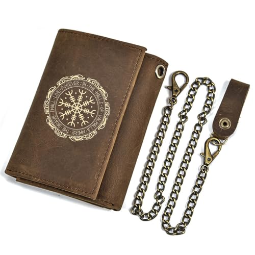 Einzigartige Mittelalterliche Retro-Leder-Geldbörsen Aus Echtem Leder, Luxus-Geldbörse For Herren, Weihnachtsgeburtstagsgeschenk, Nordisches Wikinger-Symbol-Amulett-Geldbörse ( Color : J-wallet 12 ) von NMVAWIPT