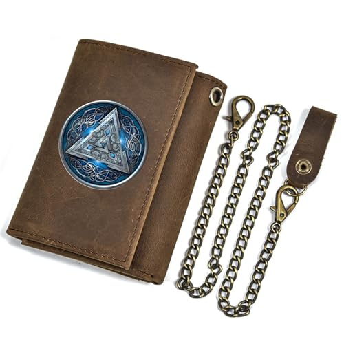 Einzigartige Mittelalterliche Retro-Leder-Geldbörsen Aus Echtem Leder, Luxus-Geldbörse For Herren, Weihnachtsgeburtstagsgeschenk, Nordisches Wikinger-Symbol-Amulett-Geldbörse ( Color : J-wallet 19 ) von NMVAWIPT