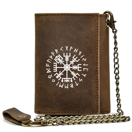 Einzigartige Mittelalterliche Retro-Leder-Geldbörsen Aus Echtem Leder, Luxus-Geldbörse For Herren, Weihnachtsgeburtstagsgeschenk, Nordisches Wikinger-Symbol-Amulett-Geldbörse ( Color : J-wallet 4 ) von NMVAWIPT