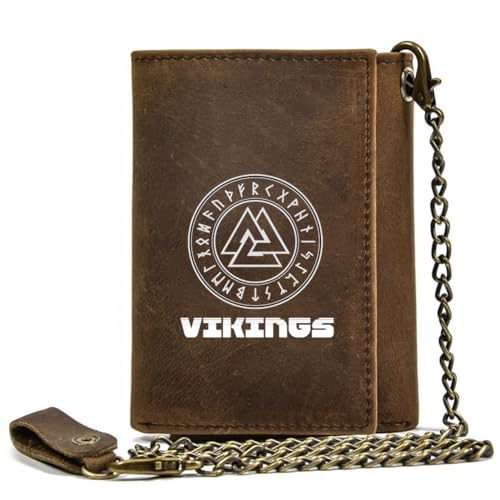 Einzigartige Mittelalterliche Retro-Leder-Geldbörsen Aus Echtem Leder, Luxus-Geldbörse For Herren, Weihnachtsgeburtstagsgeschenk, Nordisches Wikinger-Symbol-Amulett-Geldbörse ( Color : J-wallet 5 ) von NMVAWIPT