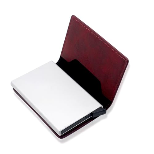 NMVAWIPT Einzigartige Pop Up Kartenhalter Brieftasche Für Herren, RFID-Blockierung Brieftasche, Schlanke Brieftasche Hält, Männer Tragbare Karte Fall(Red) von NMVAWIPT