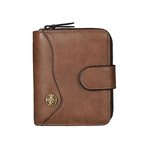 NMVAWIPT Kurze Herren-Geldbörse Aus Retro-Leder Mit Reißverschluss, Tragbarer, Zweifach Faltbarer Kleingeldhalter, Kreditkartenetui, Ausweishülle(1#) von NMVAWIPT