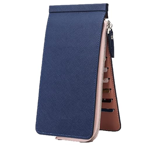 NMVAWIPT Lange, Zweifach Faltbare Geldbörse Mit Reißverschluss Und 26 Kartenfächern, Damentasche, Kreditkartenhalter Aus Leder, Handytasche von NMVAWIPT
