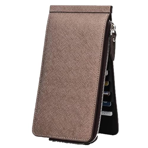 NMVAWIPT Multifunktionale Damen-Geldbörse Mit Reißverschluss, Langem, Zweifach Gefaltetem Portemonnaie Mit 26 Kartenfächern, Kreditkartenhalter Aus Leder von NMVAWIPT