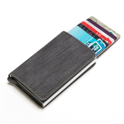 NMVAWIPT RFID-blockierende Pop-Up-Kartenetui, Schmale Geldbörsen for Herren Und Damen, Tragbares Ausweisetui(A) von NMVAWIPT