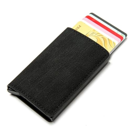 NMVAWIPT RFID-blockierende Pop-Up-Kartenetui, Schmale Geldbörsen for Herren Und Damen, Tragbares Ausweisetui(D) von NMVAWIPT