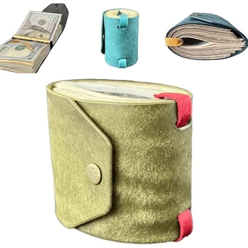 NMVAWIPT Reise-Geldbörse Aus Echtem Leder Mit Verschluss, Geldhalter for Schnellen Bargeldzugriff, Geldklammer Aus Leder, Geldbörsen-Organizer(Yellow) von NMVAWIPT