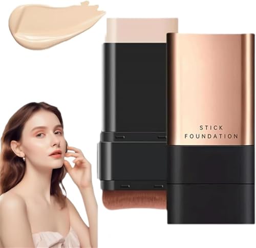 2 in 1 Anti-Falten-Foundation-Stick, Doppelkopf-Foundation-Make-up-Stick, hochdeckender, lang anhaltender, feuchtigkeitsspendender Foundation-Stick, für jede Haut geeignet von NMZXSTKN