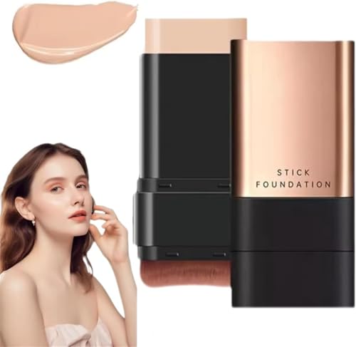 2 in 1 Anti-Falten-Foundation-Stick, Doppelkopf-Foundation-Make-up-Stick, hochdeckender, lang anhaltender, feuchtigkeitsspendender Foundation-Stick, für jede Haut geeignet von NMZXSTKN