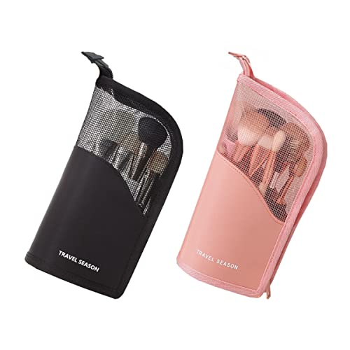2 PCS Make-up Pinsel Tasche,Zodors Reise Kosmetik Halter Make Up Bürsten Tasche Damen Schminktasche Lippenstift Augenbrauenstift Highlight Stick Tragbare Make Up Tool Aufbewahrungstasche(Schwarz Pink) 2 PCS Make-up Pinsel Tasche,Zodors Reise Kosmetik Halter Make Up Bürsten Tasche Damen Schminktasche Lippenstift Augenbrauenstift Highlight Stick Tragbare Make Up Tool Aufbewahrungstasche(Schwarz Pink) von Zodors
