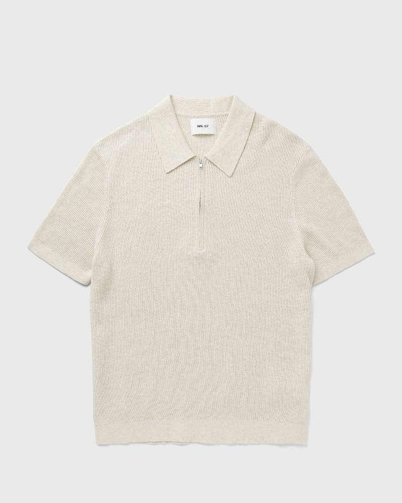 NN.07 HANSIE SS ZIP 6600 men Polos beige in Größe:XL von NN.07