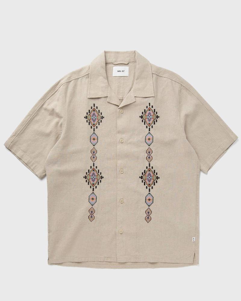 NN.07 OLE SS 5396 men Shortsleeves beige in Größe:M von NN.07